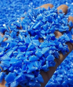 Recycled Blue HDPE Drum Scraps
